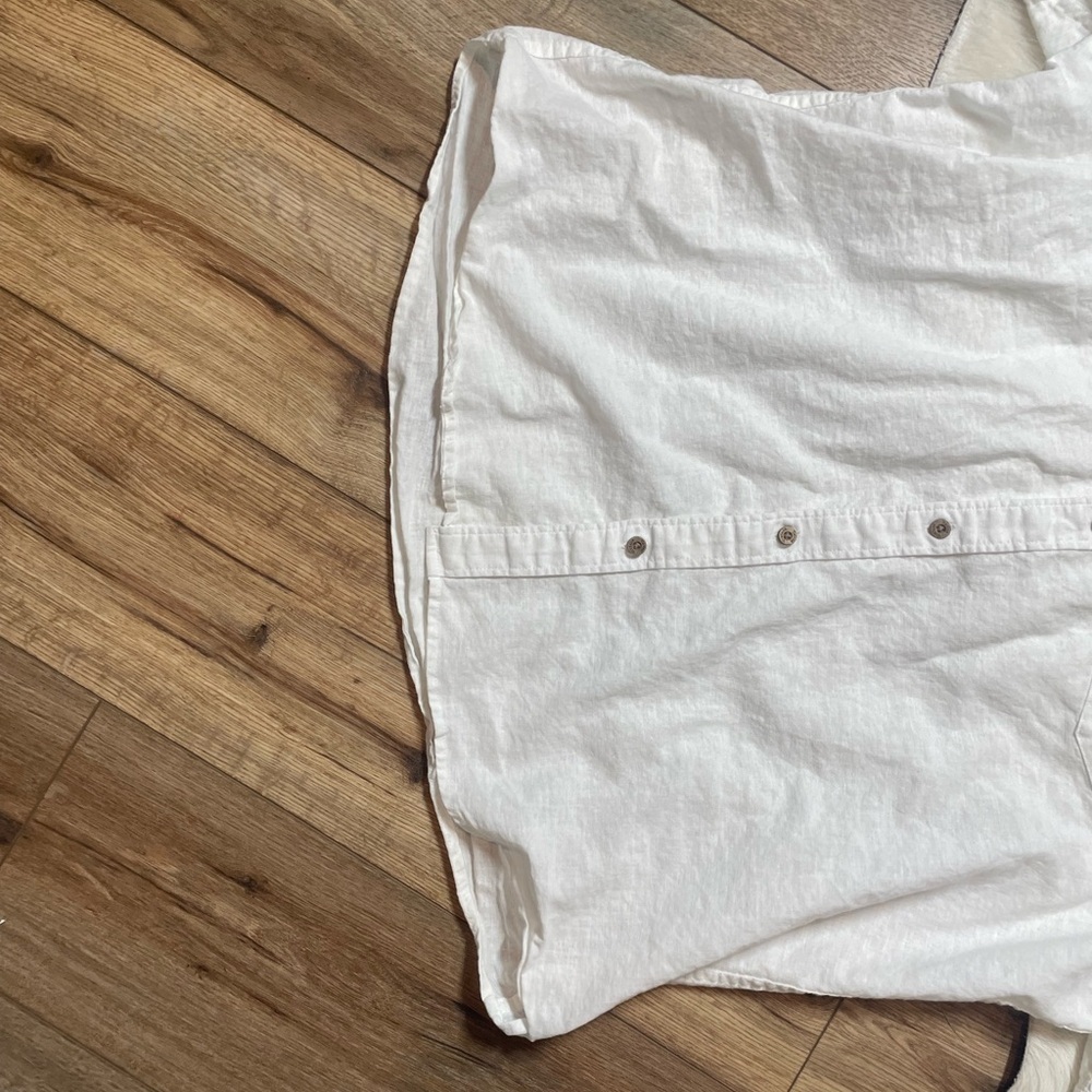 Tailor Vintage Linen coastal boho resortwear Button down short sleeved shirt - Picture 9 of 11
